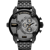 Diesel Little Daddy DZ7410 316L black stainless steel 3ATM (30m) water resistant Dual Time zones (GMT)