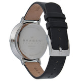 Skagen Ditte Silver Dial Black Leather Ladies Watch SKW2261
