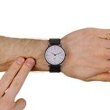 Skagen Hagen Silver Dial Black Leather Strap Men's Watch SKW6274