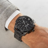 Diesel Mega Chief DZ4283 316L black ion-plated stainless steel 50ATM (50m) water resistant Japan movements with a chronograph and date function