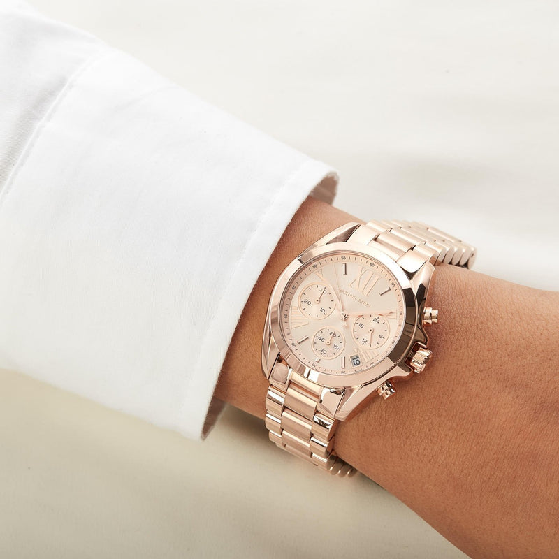 Michael Kors Bradshaw Chronograph Rose Dial Ladies Watch MK5799 Water resistance: 100 meters / 330 feet Movement: Quartz  