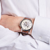 Fossil Grant Automatic Beige Skeleton Dial Men's Watch ME3099