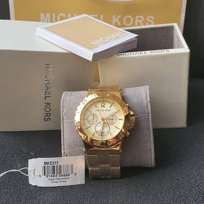 Michael Kors Chronograph Champagne Dial Ladies Watch MK5313 Water resistance: 100 meters / 330 feet Movement: Quartz  