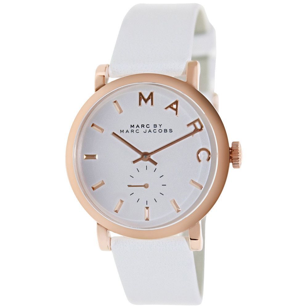 Marc Jacobs Baker White Dial Leather Strap 36mm Ladies Watch MBM1283