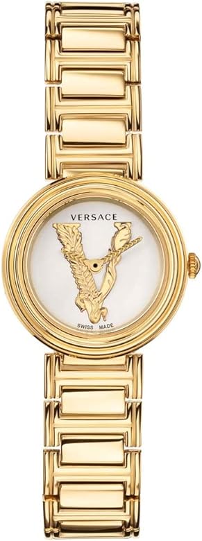 Versace Virtus Gold Mini White Dial Women's Watch  VET300221 - Big Daddy Watches
