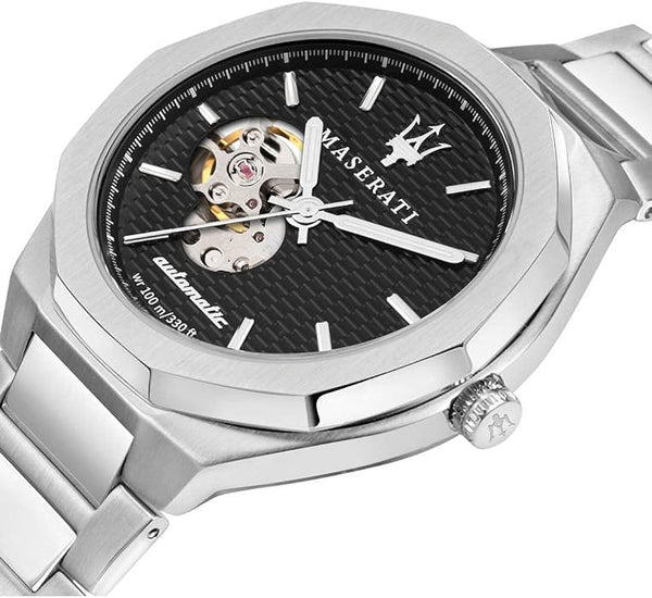 Maserati Stile Silver Automatic Black Dial Men's Watch R8823142002 - Big Daddy Watches #2