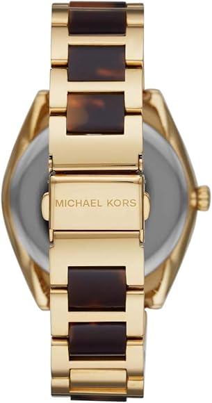 Michael Kors Janelle Three-Hand Gold and Brown Tortoise Acetate Women's Watch - MK7136