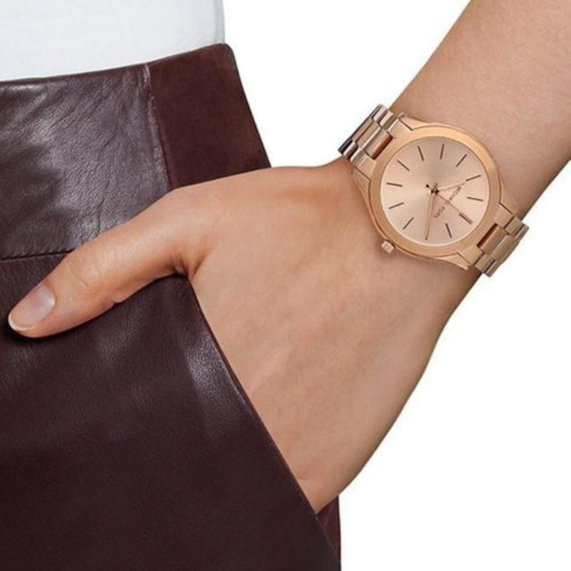 Michael Kors Slim Runway Rose Gold Dial Unisex Watch MK3197