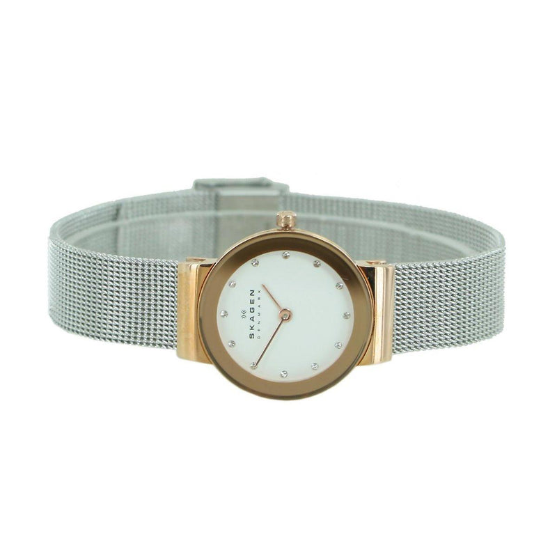 Skagen Freja White Dial Stainless Steel Ladies Watch 358SRSC