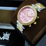 Michael Kors Parker Chronograph Pink Dial Ladies Watch MK6140