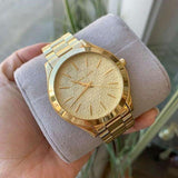 Michael Kors Slim Runway Champagne Dial Ladies Watch MK3335 Water resistance: 50 meters / 165 feet Movement: Quartz  