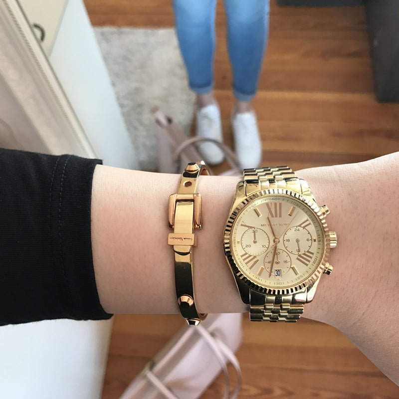 Michael Kors Lexington Chronograph Champagne Dial Ladies Watch MK5556 Water resistance: 100 meters / 330 feet Movement: Quartz  