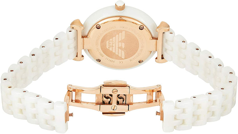 Emporio Armani Ceramica Mother of Pearl Ladies Watch AR1486