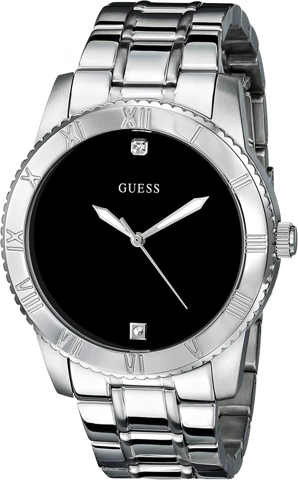 Guess Minimal Black Dial Silver Men's Watch  W0416G1 - Big Daddy Watches