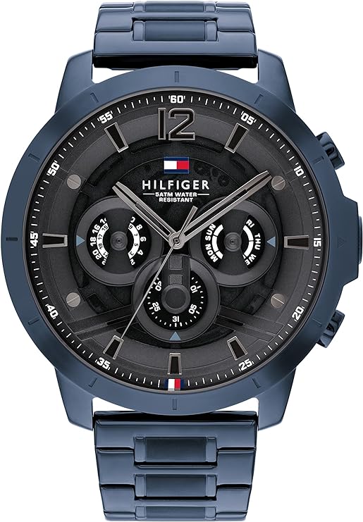 Tommy Hilfiger Luca Blue Stainless Steel 50mm Men's Watch  1710493 - Big Daddy Watches