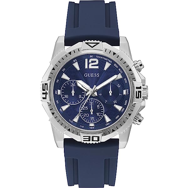 Guess Commander Blue Silicone Strap Men's Watch  GW0211G1 - Big Daddy Watches