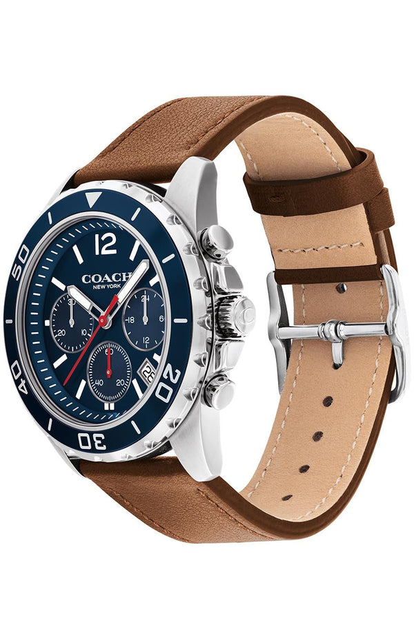 Coach Kent Chronograph Brown Leather Strap Men's Watch 14602560 - Big Daddy Watches #2