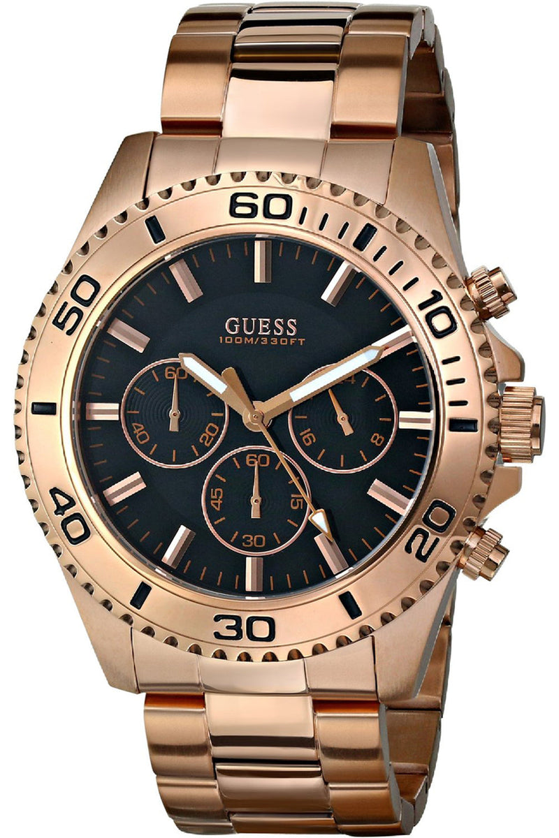 Guess Trend Black/Rose Gold Colored Steel Men's Watch  W0170G3 - Big Daddy Watches