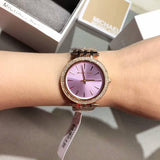 Michael Kors Darci Purple Dial Stainless Steel Ladies Watch MK3400
