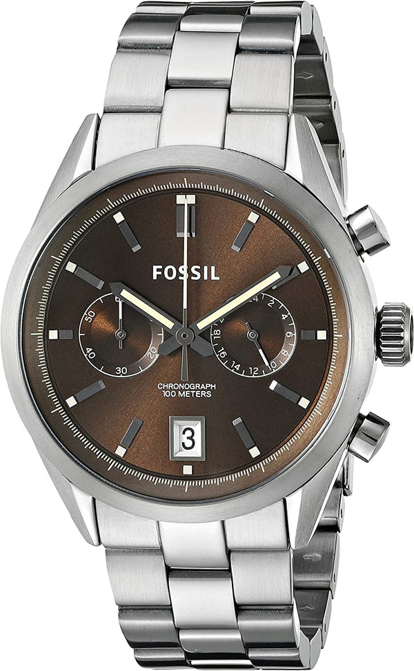 Fossil Del Rey Smoke Stainless Steel Brown Dial Men's Watch  CH2992 - Big Daddy Watches