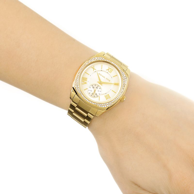 Michael Kors Bryn Gold Dial Stainless Steel Ladies Watch MK6134 Water resistance: 50 meters / 165 feet