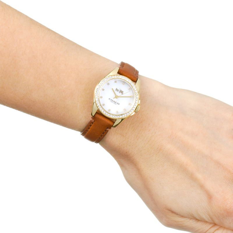 Coach Mother of Pearl Dial Leather Strap Ladies Watch 14502314