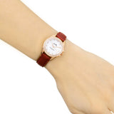Coach Mother of Pearl Dial Red Leather Strap Ladies Watch 14502315