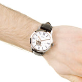 Fossil Townsman White Dial Black Leather Men's Watch ME3104