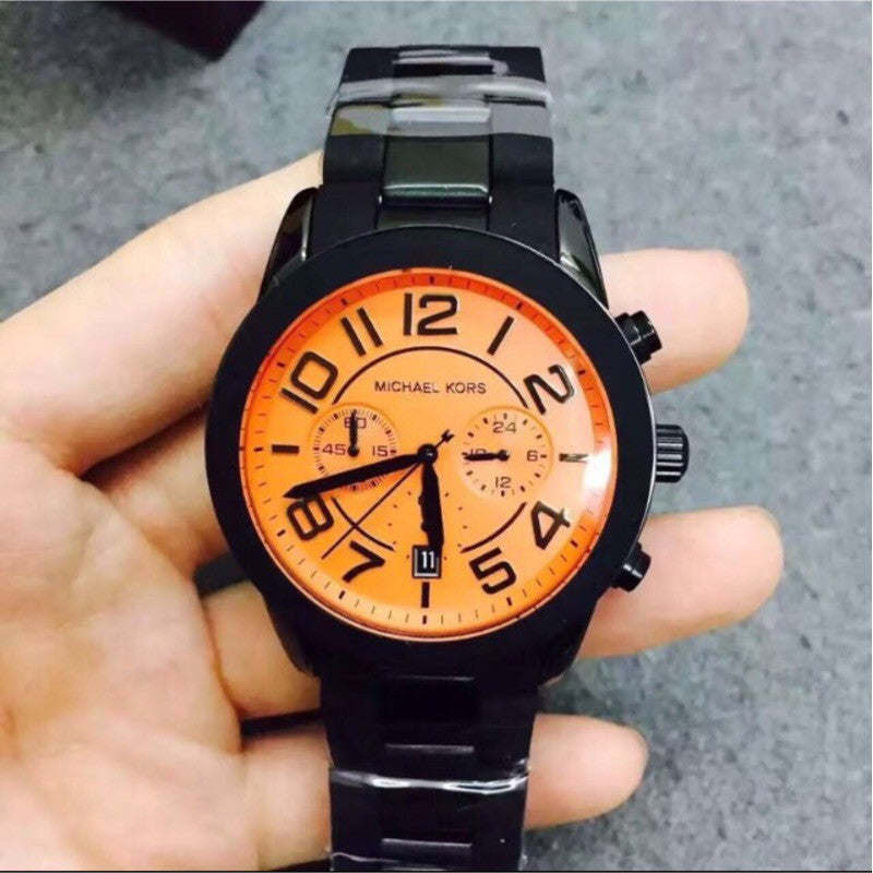 Michael Kors Mercer Chronograph Orange Dial Men's Watch MK8327