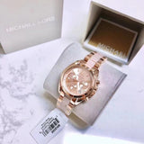 Michael Kors Bradshaw Mini Chronograph Rose Dial Steel Ladies Watch MK6066 Water resistance: 100 meters / 330 feet Movement: Quartz