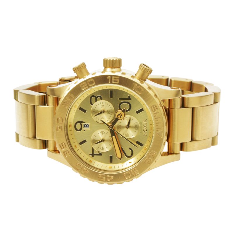 Nixon 42-20 Chrono Champagne Dial Gold Tone Men's Watch A037-502