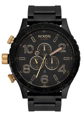 Nixon 51-30 Chronograph Matte Black & Gold Men's Watch A083-1041