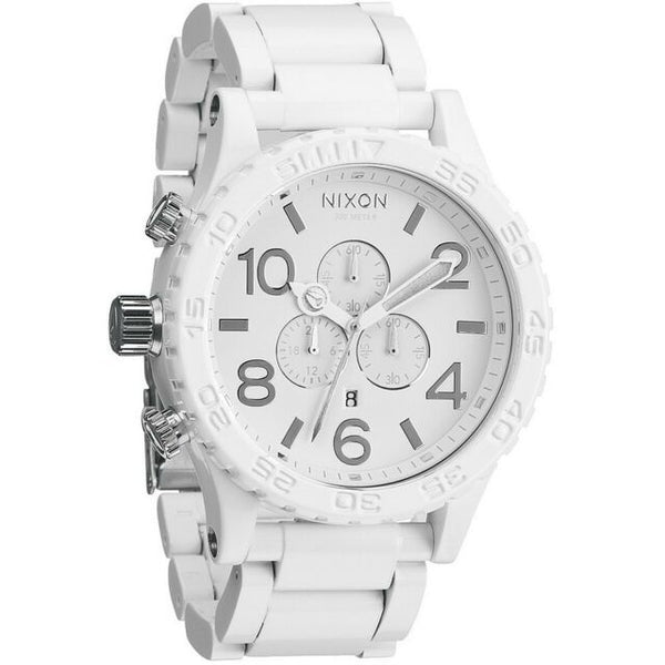 Nixon 51-30 Chronograph White Dial White PVD Men's Watch A083-1255