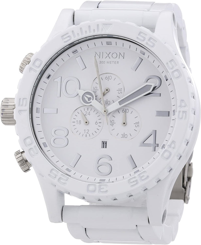 Nixon 51-30 Chronograph White Dial White PVD Men's Watch A083-1255