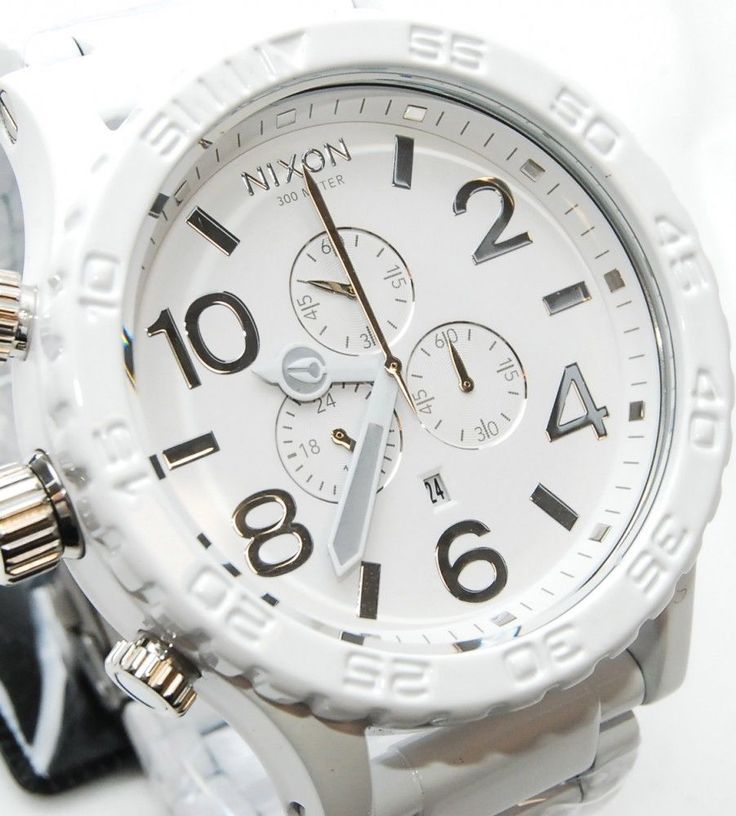 Nixon 51-30 Chronograph White Dial White PVD Men's Watch A083-1255