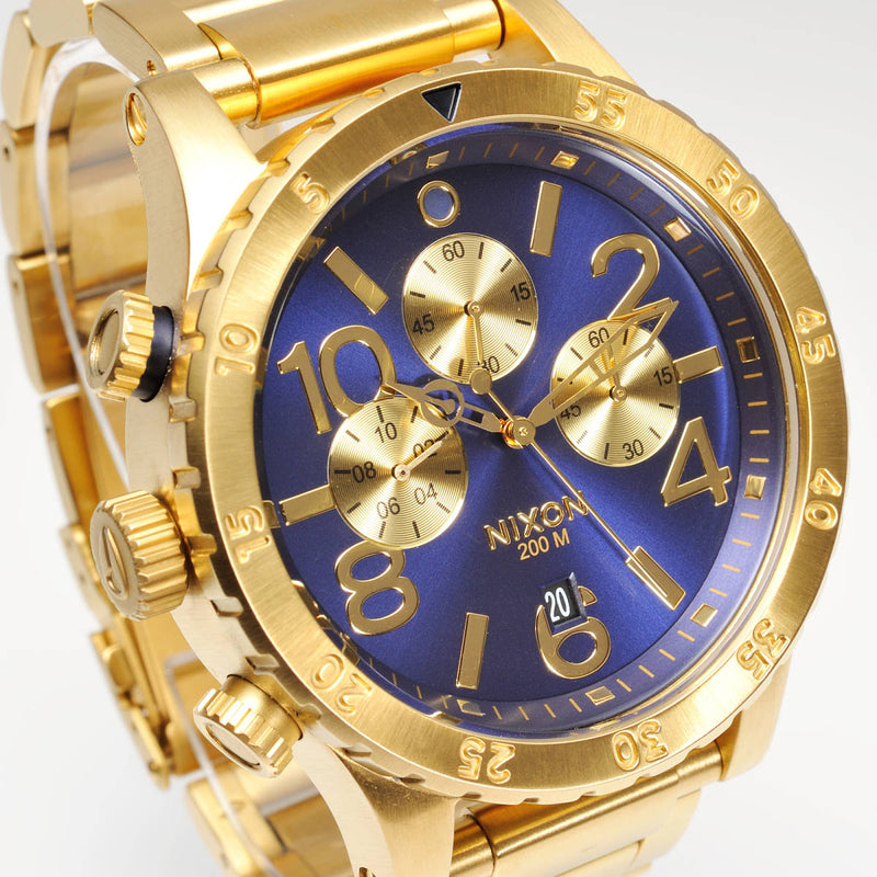 Nixon 48-20 Chrono Blue Dial Gold PVD Men's Watch A486-1922