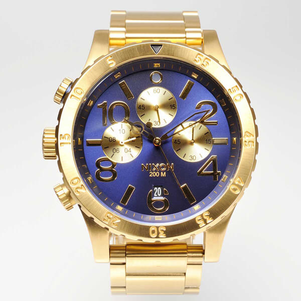 Nixon 48-20 Chrono Blue Dial Gold PVD Men's Watch A486-1922