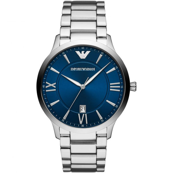 Emporio Armani Giovanni Blue Dial Silver Men's Watch AR11227