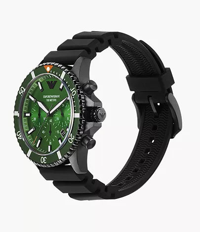 Emporio Armani Chronograph Black Silicone Men's Watch AR11463 - Big Daddy Watches #2