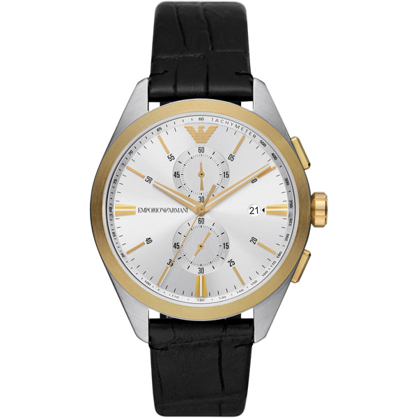 Emporio Armani Chronograph Black Leather Men's Watch  AR11498 - Big Daddy Watches
