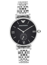 Emporio Armani Retro Black Dial Silver Watch AR1676