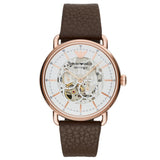 Emporio Armani Aviator Automatic Men's White Skeleton Dial Watch AR60027