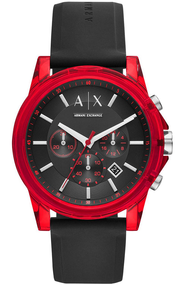 Outerbanks Red Silicon Strap Men's Watch  AX1338 - Big Daddy Watches