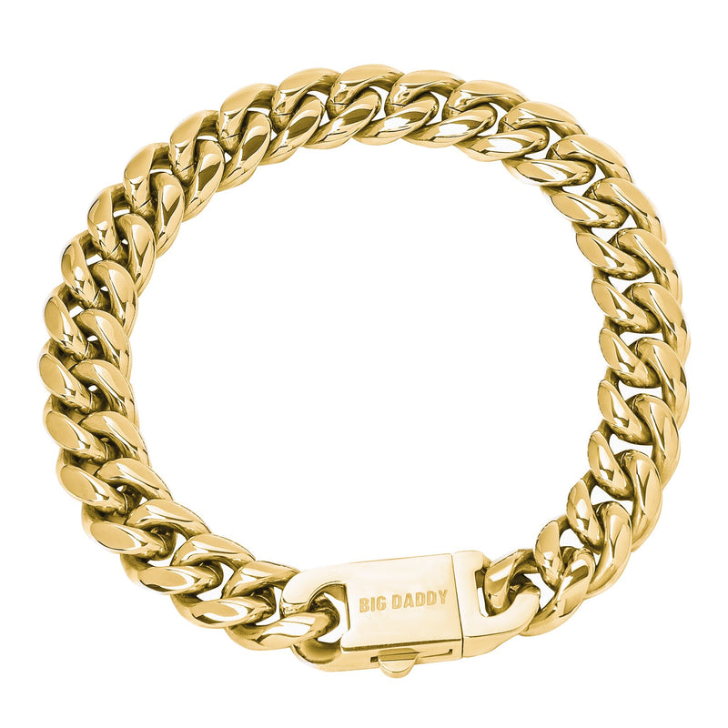 Big Daddy 12MM Cuban Link 18K Gold Bracelet