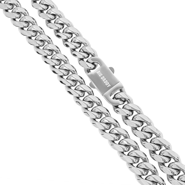 Big Daddy 8MM Cuban Link Silver Chain