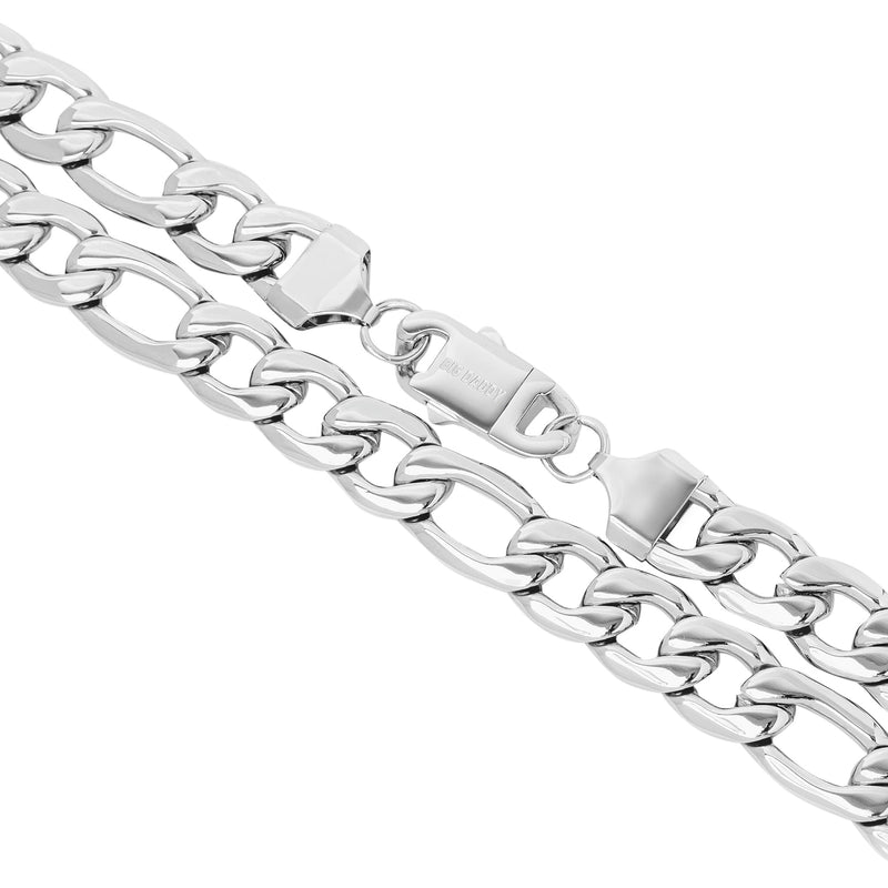 Big Daddy 11MM Silver Steel Figaro Chain