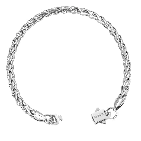 Big Daddy 5MM Silver Steel Spiga Rope Bracelet