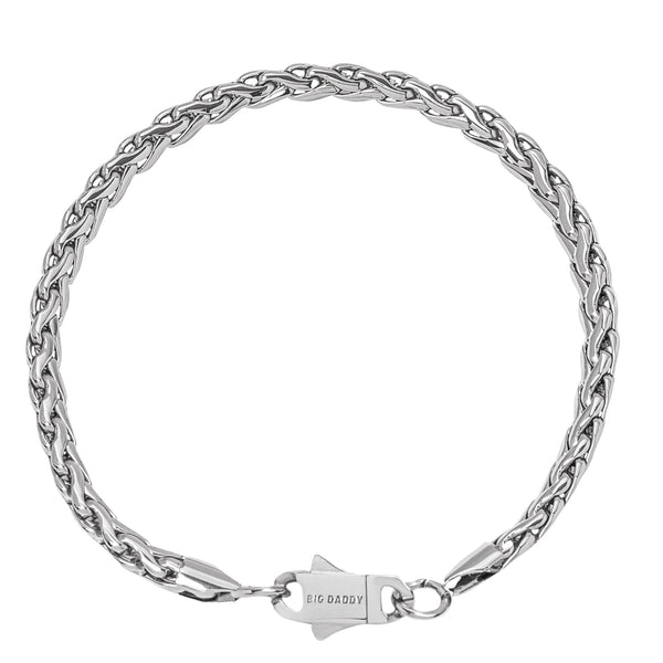 Big Daddy 5MM Silver Steel Spiga Rope Bracelet