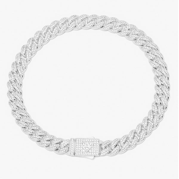 Big Daddy 8MM Cuban Link Rhodium Iced Out Bracelet