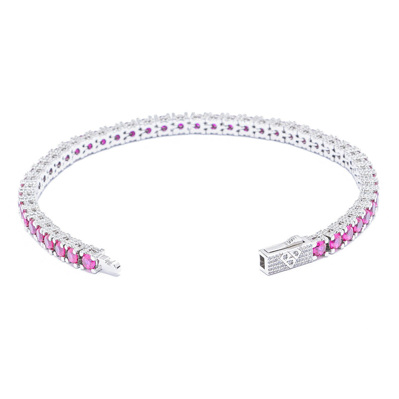 Big Daddy 4MM Silver Ruby Tennis Bracelet